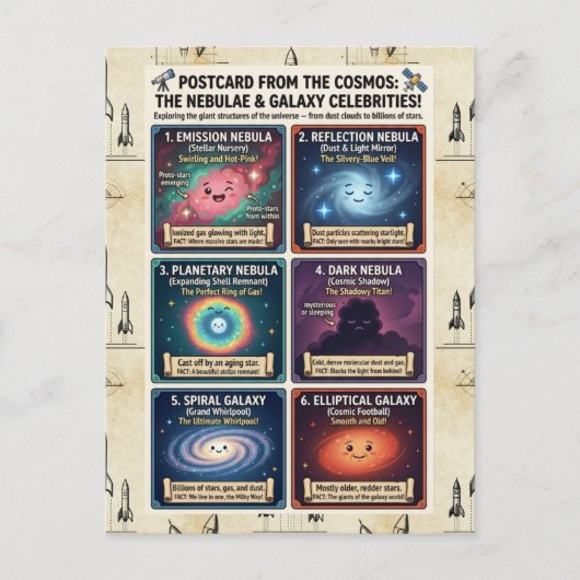 Astronomy Nebula Galaxy Space Science Design Briefkaart (Voorkant)