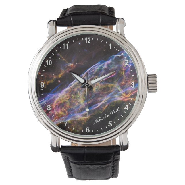 Astronomy & Nebula Veil Watch, Hubble / Galaxy Horloge (Voorkant)