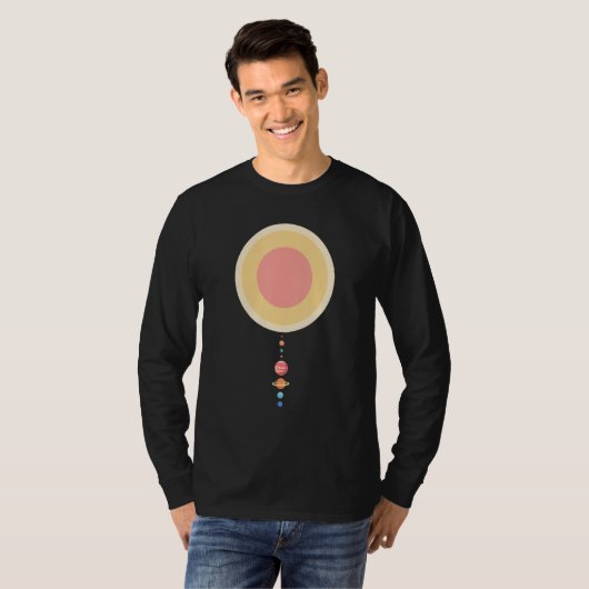 Astronomy Space Geeks Scale Model Solar System Pla T-shirt (Voorkant volledig)