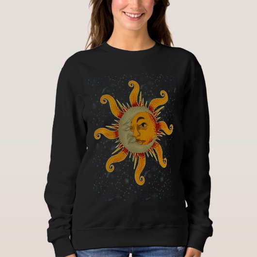 Astronomy Universe Sun Crescent Moon Boho Astrolog Trui (Voorkant)