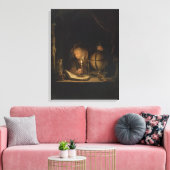 Astronoom bij kaarslicht Canvas Afdruk (Insitu (Woonkamer))