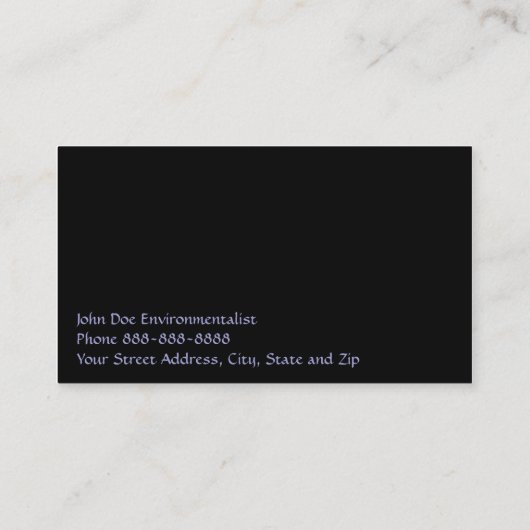 astronoom en milieudeskundige visitekaartje (Achterkant)