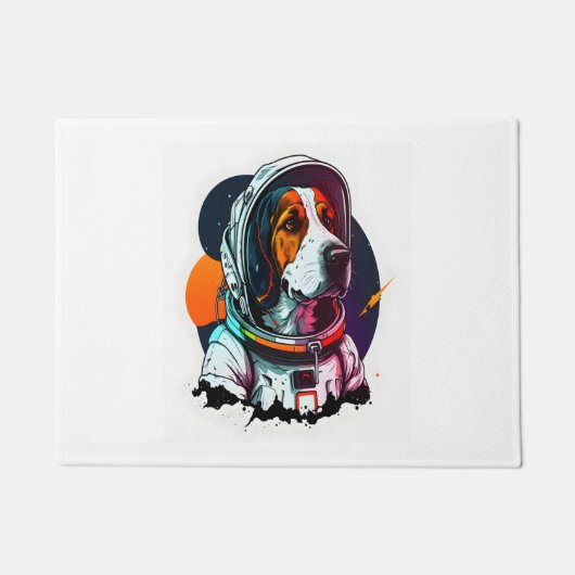 Astronout hond Mascot Deurmat (Voorkant)