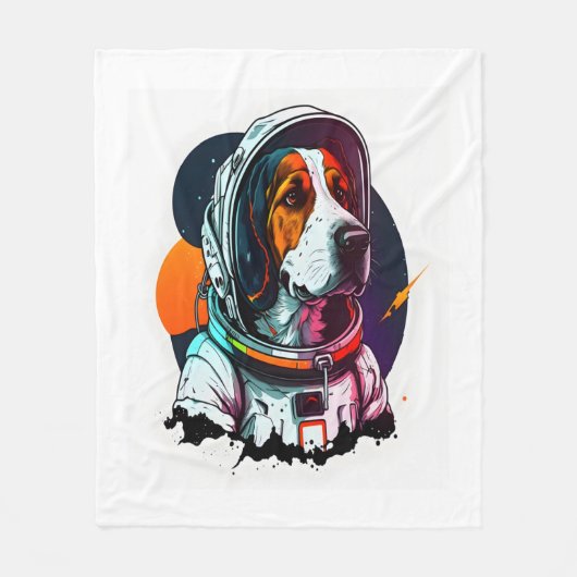 Astronout hond Mascot Fleece Deken (Voorkant)