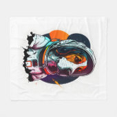 Astronout hond Mascot Fleece Deken (Voorkant (Horizontaal))