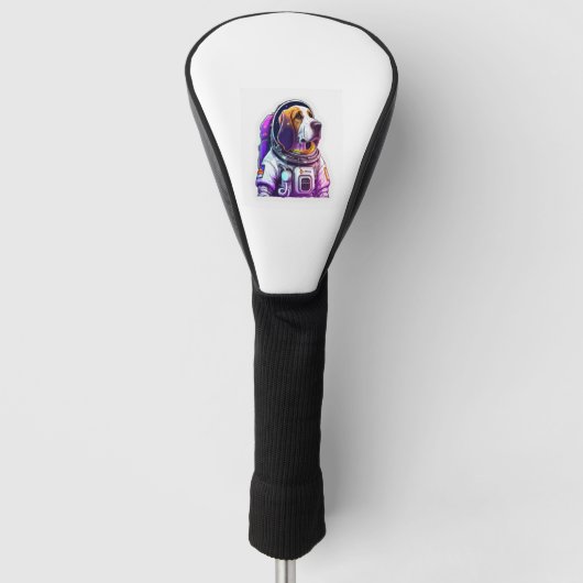 Astronout hond Mascot Golfheadcover (Voorkant)