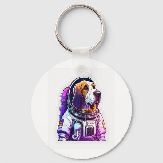 Astronout hond Mascot Sleutelhanger (Voorkant)