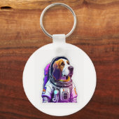Astronout hond Mascot Sleutelhanger (Voorkant)