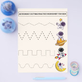 ASTRONOUT SNIJPRAKTIJK WERKBLAD VOOR KINDEREN FLYER (Enkel)