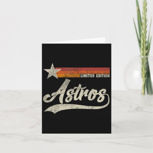 Astros Retro Style 70s 80s Voornaam Kaart (Voorkant)