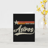 Astros Retro Style 70s 80s Voornaam Kaart (Gele Bloem)