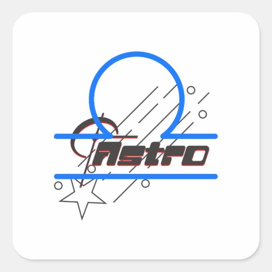 Astros Speelkamer Nieuwste Vierkante Sticker (Voorkant)