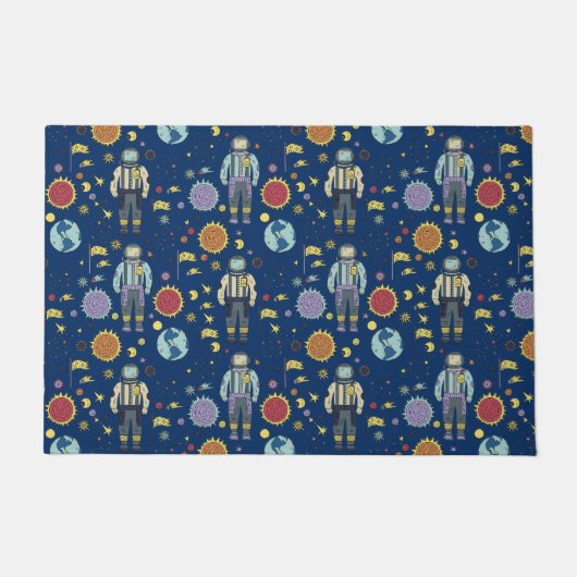 Astrounaut Space Man, kleurrijk Deurmat (Voorkant)