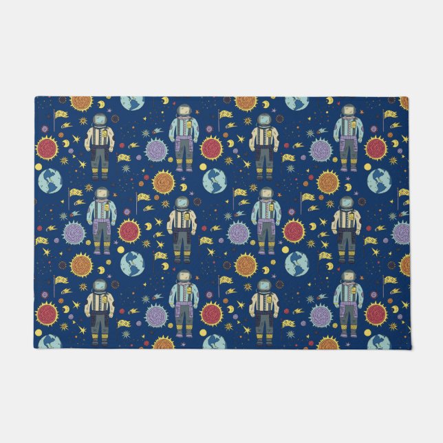 Astrounaut Space Man, kleurrijk Deurmat (Voorkant)