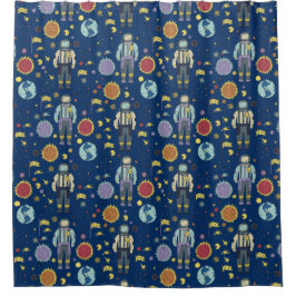 Astrounaut Space Man, kleurrijk Douchegordijn