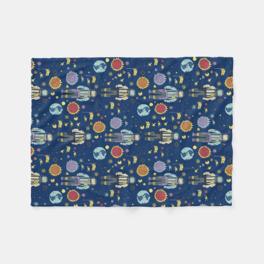 Astrounaut Space Man, kleurrijk Fleece Deken (Voorkant (Horizontaal))