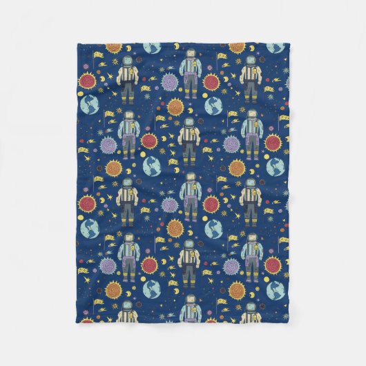 Astrounaut Space Man, kleurrijk Fleece Deken (Voorkant)