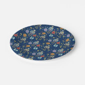 Astrounaut Space Man, kleurrijk Papieren Bordje (Gekanteld)