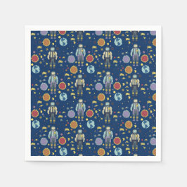 Astrounaut Space Man, kleurrijk Servet