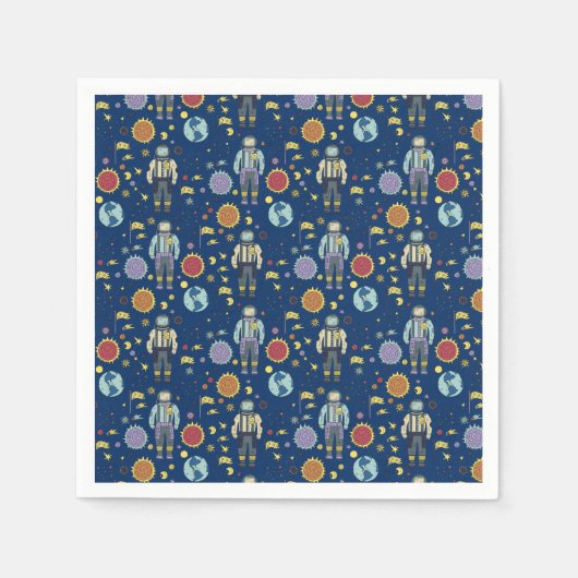 Astrounaut Space Man, kleurrijk Servet (Voorkant)