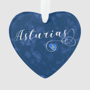 Asturias Flag Heart, Asturies, Spanje Ornament