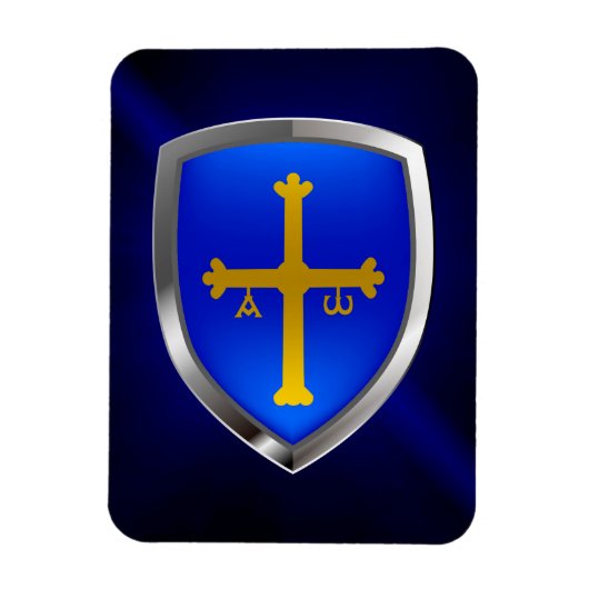 Asturias Metallic Emblem Magneet (Verticaal)