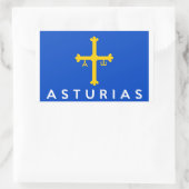 asturias regio vlag spanje land naam rechthoekige sticker (Tas)