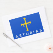asturias regio vlag spanje land naam rechthoekige sticker (Envelop)