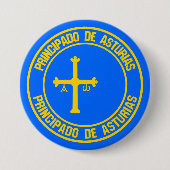 Asturias Round Emblem Ronde Button 7,6 Cm (Voorkant)