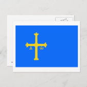 Asturias vlag briefkaart (Voorkant / Achterkant)