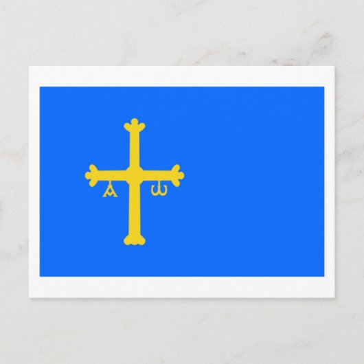 Asturias vlag briefkaart (Voorkant)