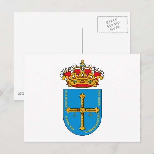 Asturië — Wapenmunt van Briefkaart (Voorkant / Achterkant)