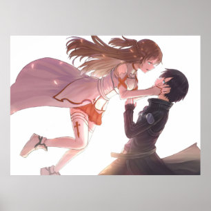 Asuna en Kirito houden van Sword Art Online Poster
