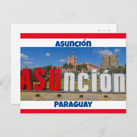 Asunción, Paraguay Briefkaart (Voorkant / Achterkant)