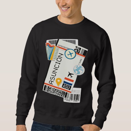 Asunción Paraguay City Skyline Silhouette Outline  Trui (Voorkant)