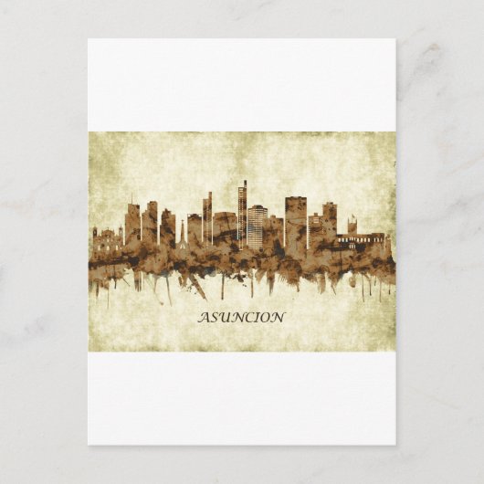 Asuncion Paraguay Cityscape Feestdagenkaart (Voorkant)