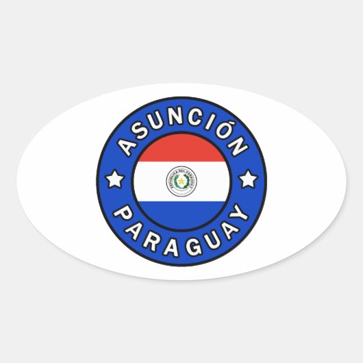 Asunción Paraguay Ovale Sticker (Voorkant)