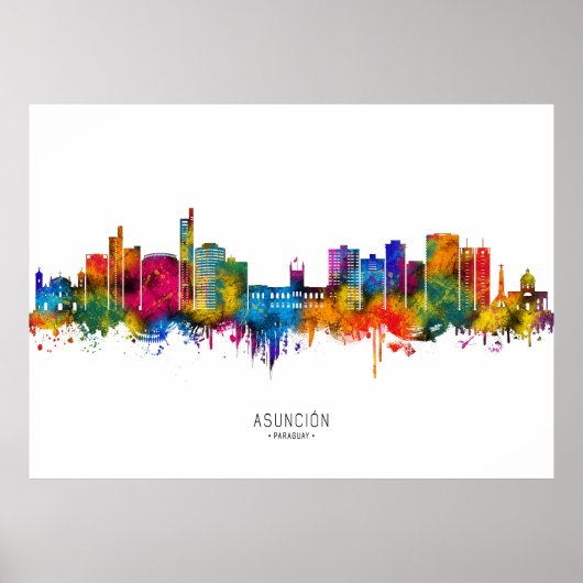 Asunción Paraguay Silhouette Poster (Voorkant)