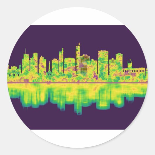 Asuncion Paraguay Skyline Ronde Sticker (Voorkant)