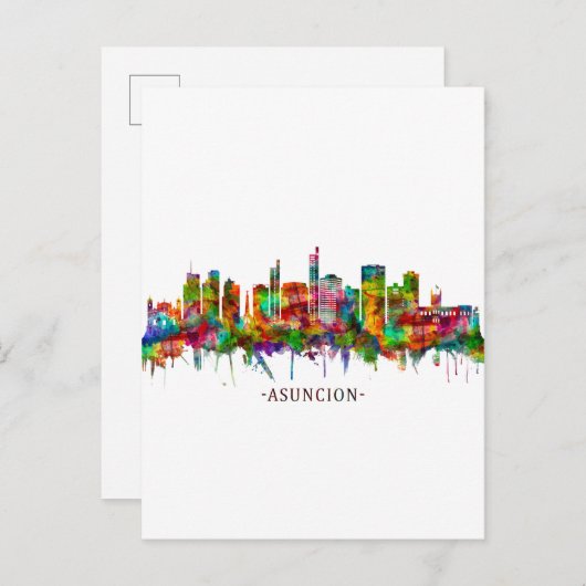 Asuncion Paraguay Skyline Uitnodiging Briefkaart (Voorkant / Achterkant)
