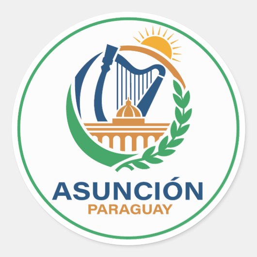 Asunción Paraguay Zuid-Amerika Ronde Sticker (Voorkant)