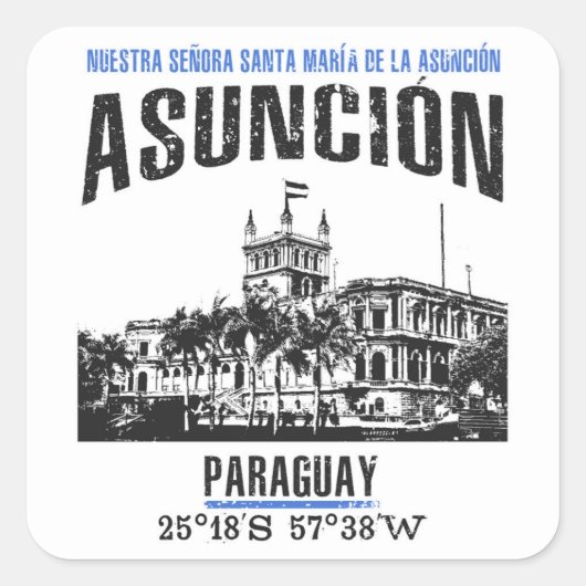 Asunción Vierkante Sticker (Voorkant)