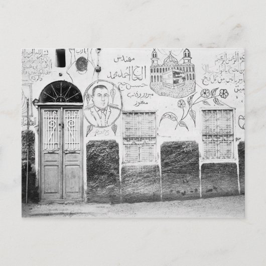 Aswan Egypte, Versierd Huis Briefkaart (Voorkant)
