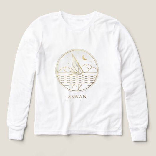 Aswan Sailboat Minimalist Long Sleeve Tee – TotaAr (Voorkant)