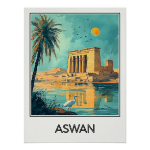 Aswan-vintage, Nijl-mysterie Perfect Poster