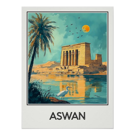 Aswan-vintage, Nijl-mysterie Perfect Poster (Voorkant)