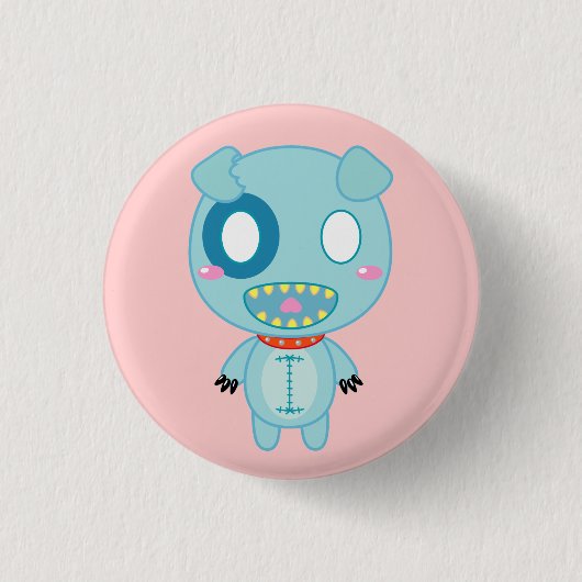 Asyl de Dog Ronde Button 3,2 Cm (Voorkant)