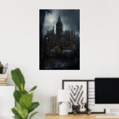 Asyl Gothic Architecture Muurkunst, Sombere Olie Poster (Thuiskantoor)