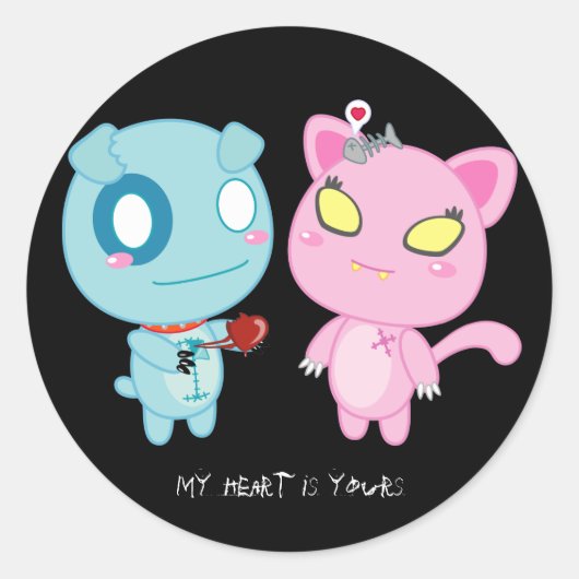 Asyl & Nadel Valentijn - Mijn hart is van jou Ronde Sticker (Voorkant)