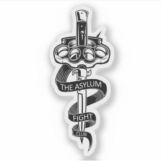 Asylum Fight Club Logo Sticker (Voorkant)